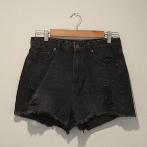Wild Fable Distressed High Rise Black Denim Shorts